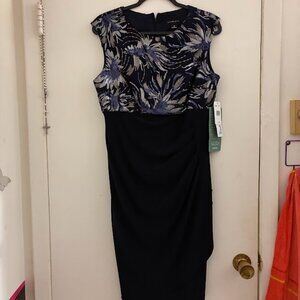 Navy & Black Sequin Bodice Cocktail Dress – Scarlett – Size 12 (NWT)